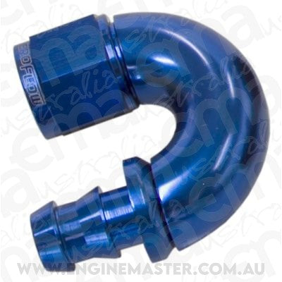 Aeroflow AF516-04 -4AN 180 Deg Full Flow Push Loblue Full Flow Push Lock