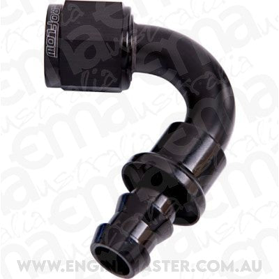 Aeroflow AF404-10BLK 120 Deg Push Lock End -10AN Black No Clamp Required