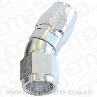 Aeroflow 100 & 450 series braided hose Alloy 30 Deg End -10AN Silver Cutter Style Full Flow Aeroflow Performance Products AF557-10S