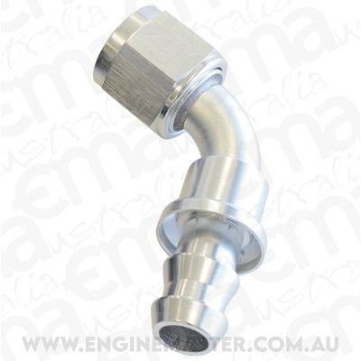 Aeroflow AF418-12S 60 Deg Push Lock End -12AN Silver No Clamp Required<15Psi