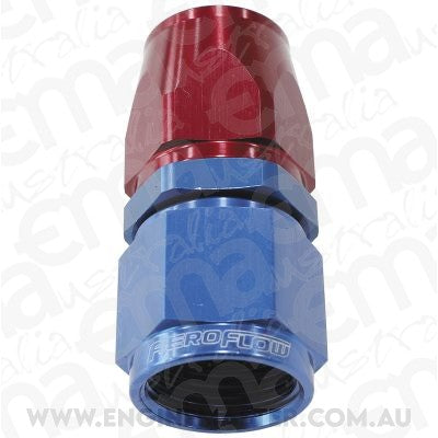 Aeroflow Performance Products AF201-06D Alloy Straight Hose End -6AN Blue Swivel Nut Suit PTFE