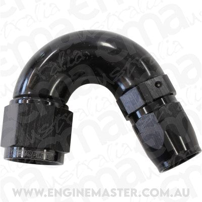 Aeroflow AF555-06-08BLK Stepped 150 Deg Hoseend -6 Hosto -8AN Reducer Hose End Black