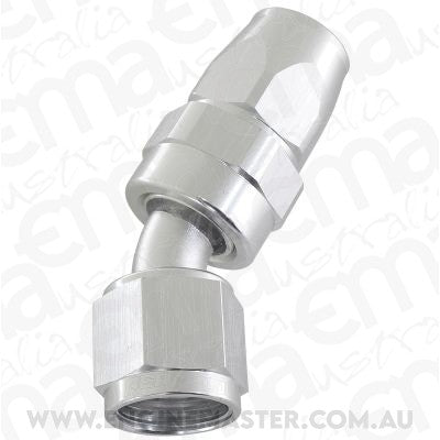 Aeroflow AF207-06DS Alloy 30 Deg Hose End -6AN Silver Swivel Nut Suit Teflon
