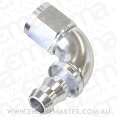 Aeroflow AF513-04S -4AN 90 Deg Full Flow Push Locsilver Full Flow Push Lock