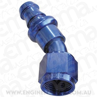 Aeroflow AF417-10 30 Deg Push Lock End -10AN Blue No Clamp Required <15Psi