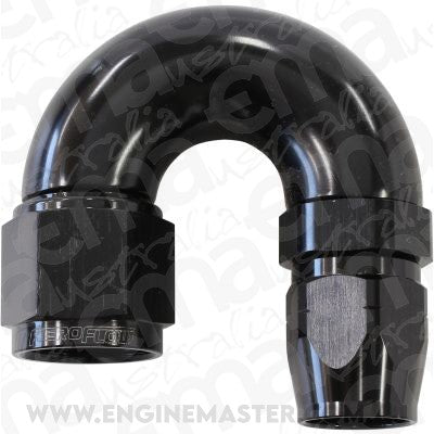 Aeroflow AF556-06-08BLK Stepped 180 Deg Hoseend -6 Hosto -8AN Reducer Hose End Black