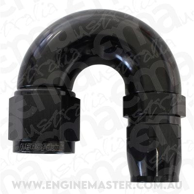 Aeroflow AF556-12-10BLK Stepped 180 Deg Hoseend 12 Hosto -10AN Reducer Hose End Blac