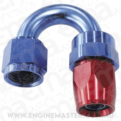 Aeroflow AF206-06D Alloy 180 Deg Hose End -6AN Blue Full Swivel Suit Teflon