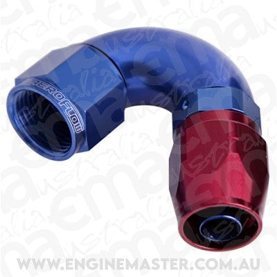 Aeroflow AF554-12 Alloy 120 Deg Hose End -12AN Blue Cutter Style Full Flow