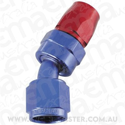 Aeroflow Performance Products AF207-08D Alloy 30 Deg Hose End -8AN Blue Swivel Nut Suit Teflon