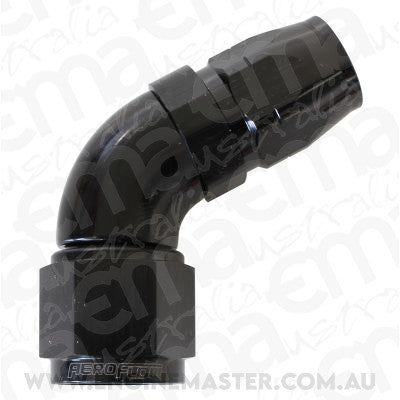 Aeroflow AF558-06-08BLK Alloy 60 Deg Hose End -6 Hose to -8 Reducer Hose End Black