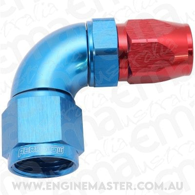 Aeroflow AF553-08-10 Stepped 90 Deg Hoseend -8 Hoseto -10AN Reducer Hose End Blue