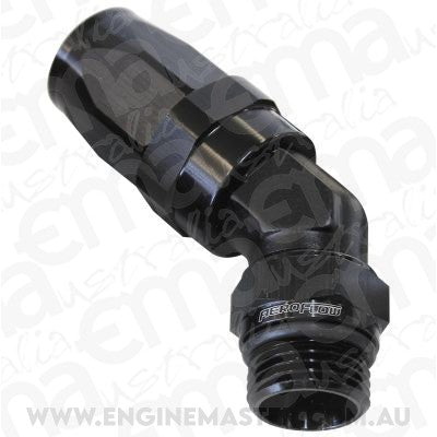 Aeroflow AF844-16-12BLK 45 Deg -12 ORB to -16AN Hose Blue Swivel