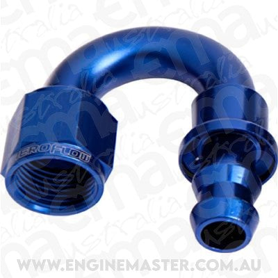 Aeroflow 400 series hose 180 Deg Push Lock End -10AN Blue No Clamp Required Aeroflow Performance Products AF406-10