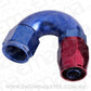 Aeroflow AF555-12 Alloy 150 Deg Hose End -12AN Blue Cutter Style Full Flow