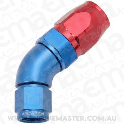 Aeroflow AF552-08-06 Stepped 45 Deg Hoseend -8 Hoseto -6AN Expander Hose End Blue