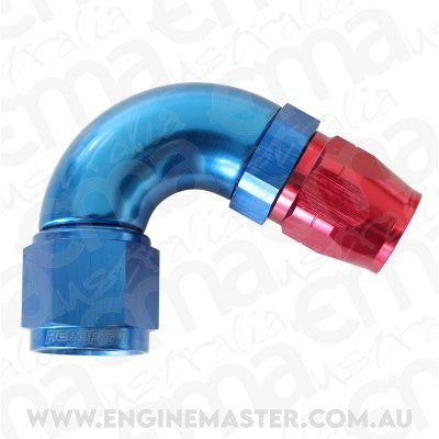 Aeroflow AF554-06-08 Stepped 120 Deg Hoseend -6 Hosto -8AN Reducer Hose End Blue