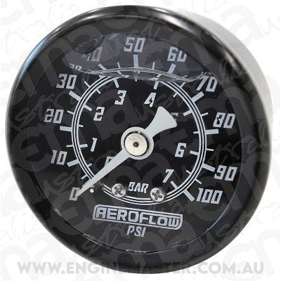 Aeroflow AF30-2201 1-1/2" 0-100 Psi Liq Fil Gaugeblack Face White Pointer
