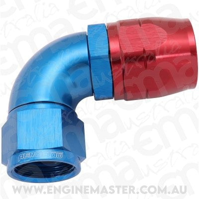 Aeroflow AF553-16-12 Stepped 90 Deg Female -12 Hoseto -16AN Expander Hose End Blu