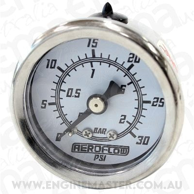 Aeroflow AF30-2211 1-1/2" 0-30 Psi Pressure Gaugewhite Face Black Pointer