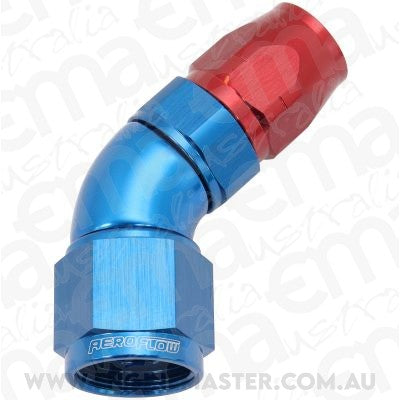 Aeroflow AF552-06-08 Stepped 45 Deg Hoseend -6 Hoseto -8AN Reducer Hose End Blue