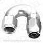 Aeroflow AF556-04S Alloy 180 Deg Hose End -4AN Silver Cutter Style Full Flow