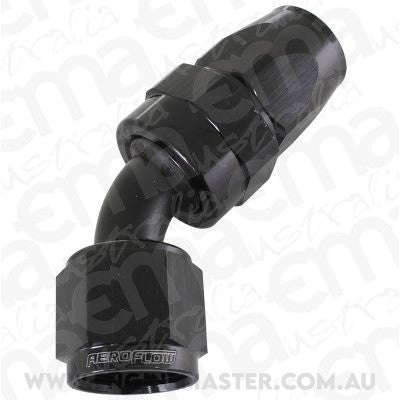 Aeroflow 200 & 250 series braided hose Alloy 45 Deg End -3AN Black Swivel Nut Suit PTFE Aeroflow Performance Products AF202-03DBLK