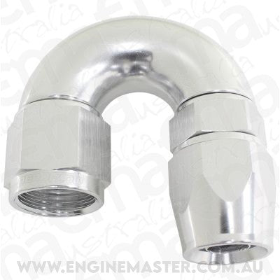 Aeroflow AF576-12DS 180 Deg -12AN Full Flow Teflon Hose End Silver 1 Piece Fullfl