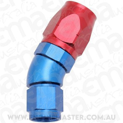 Aeroflow AF557-08-06 Alloy 30 Deg Hose End -8 Hose to -6AN Expander Hose End Blue