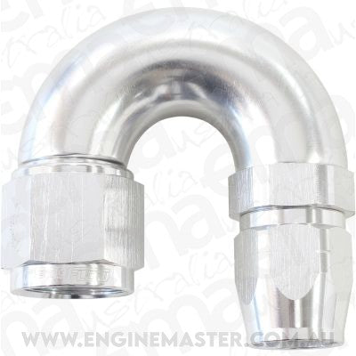 Aeroflow AF556-06-08S Stepped 180 Deg Hoseend -6 Hosto -8AN Reducer Hose End Silve