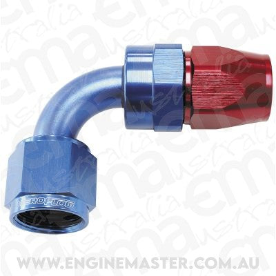 Aeroflow AF203-12D Alloy 90 Deg Hose End -12AN Blue Full Swivel Suit PTFE