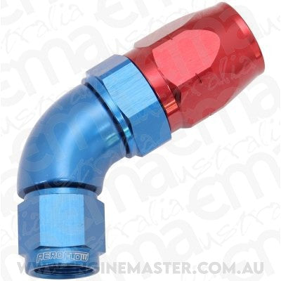 Aeroflow AF558-08-06 Alloy 60 Deg Hose End -8 Hose to -6AN Expander Hose End Blue