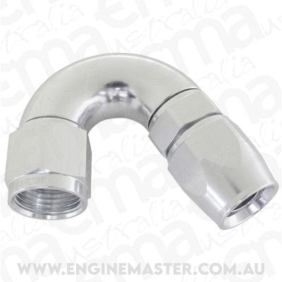 Aeroflow 200 & 250 series braided hose 150 Deg -8AN Full Flow Teflon End Silver 1 Piece Fullfl Aeroflow Performance Products AF575-08DS