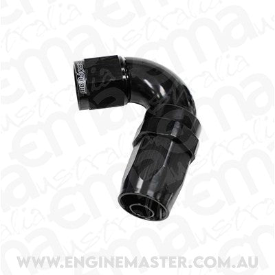 Aeroflow 100 & 450 series braided hose 120 Deg End -8AN Black Full Flow Taper Style Aeroflow Performance Products AF154-08BLK