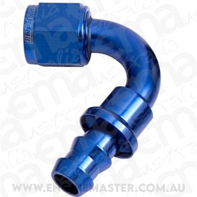 Aeroflow 400 series hose 120 Deg Push Lock End -6AN Blue No Clamp Required Aeroflow Performance Products AF404-06