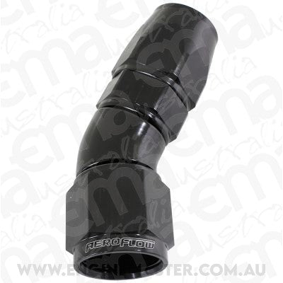Aeroflow AF577-08DBLK 30 Deg -8AN Full Flow Teflon Hose End Black 1 Piece Fullflo
