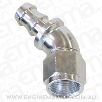 Aeroflow AF512-04S -4AN 45 Deg Full Flow Push Locsilver Full Flow Push Lock