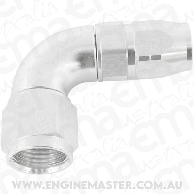 Aeroflow AF553-06-08S Stepped 90 Deg Hoseend -6 Hoseto -8AN Reducer Hose End Silve