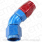 Aeroflow 200 & 250 series braided hose 45 Deg -10AN Full Flow Teflon End Blue 1 Piece Fullflow Aeroflow Performance Products AF572-10D