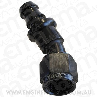 Aeroflow AF417-08BLK 30 Deg Push Lock End -8AN Black No Clamp Required <15Psi