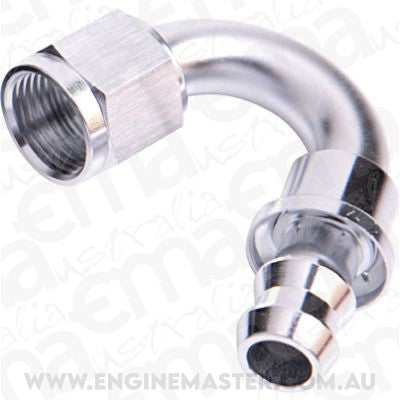 Aeroflow 400 series hose 150 Deg Push Lock End -10AN Silver No Clamp Required Aeroflow Performance Products AF405-10S