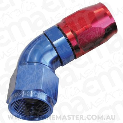Aeroflow 100 & 450 series braided hose Alloy 60 Deg End -6AN Blue Cutter Style Full Flow Aeroflow Performance Products AF558-06