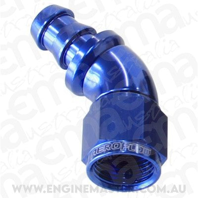 Aeroflow 400 series hose 12AN 45 Deg Full Flow Push Loblue Full Flow Push Lock Aeroflow Performance Products AF512-12