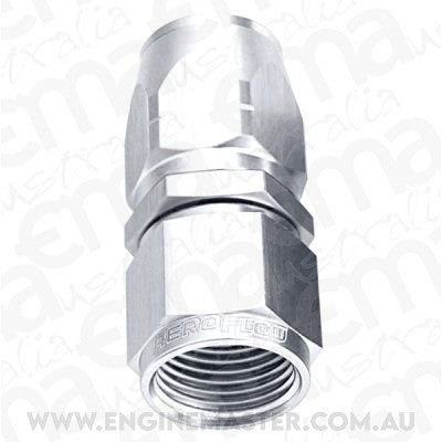 Aeroflow AF501-12S Alloy Straight Hose End -12AN Silver Cutter Style Swivel Nut