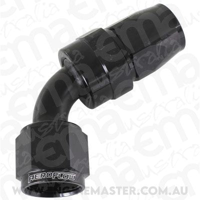Aeroflow AF208-06DBLK Alloy 60 Deg Hose End -6AN Black Swivel Nut Suit Teflon
