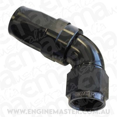 Aeroflow 100 & 450 series braided hose 60 Deg End -06AN Black Full Flow Taper Style Aeroflow Performance Products AF198-06BLK