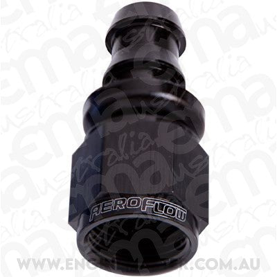 Aeroflow AF401-08BLK Straight Push Lock End -8AN Black No Clamp Required