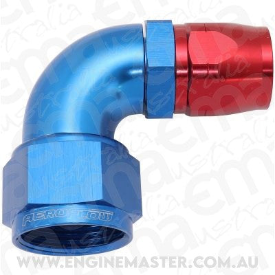 Aeroflow AF553-12-16 Stepped 90 Deg Female -16 Hoseto -12AN Reducer Hose End Blue