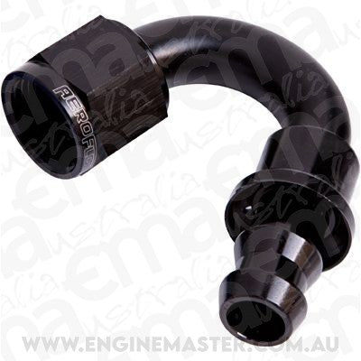 Aeroflow 400 series hose 150 Deg Push Lock End 10AN Black No Clamp Required Aeroflow Performance Products AF405-10BLK