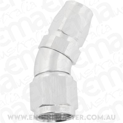 Aeroflow AF557-06-08S Alloy 30 Deg Hose End -6 Hose to -8AN Reducer Hose End Silve